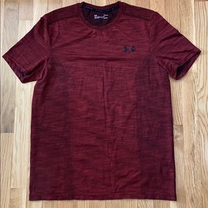 Under Armour fitted, Short sleeve shirt, large,red